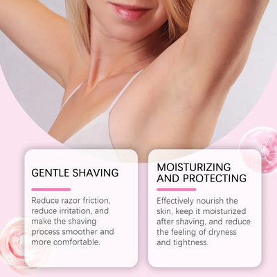 Hair Removal Shaving Cream for Sensitive Skin Gentle Painless Depilatory Scrub Exfoliating Moisturizing Soothing After Shave Oil