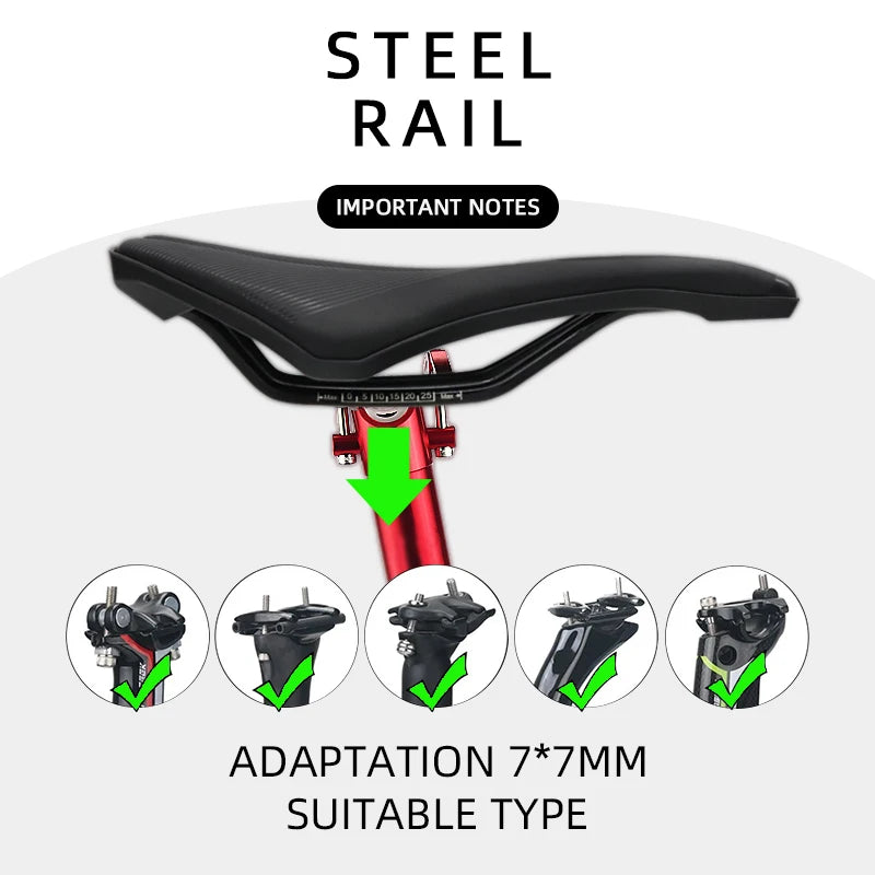 KOCEVLO Bicycle Seat Saddle Mtb Road Bike Steel Saddles Mountain Bike Racing Saddle Pu Breathable Soft Comfortable Cushion
