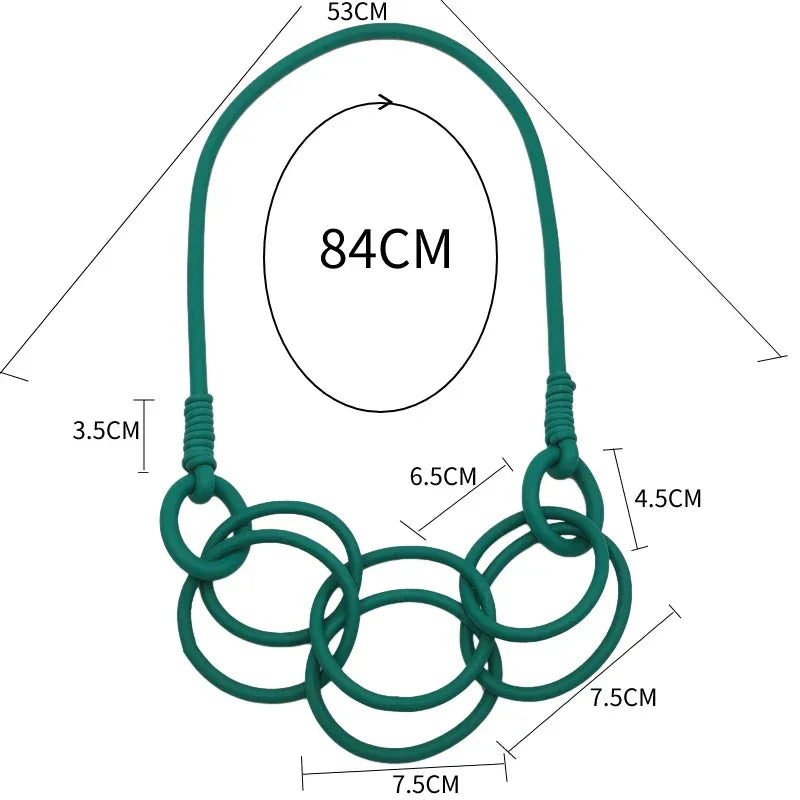 BARWODO New Rubber Chain Necklace For Women Simple Handmade Elasticity Jewelry Sweater Chains Party Accessories Luxury Necklaces