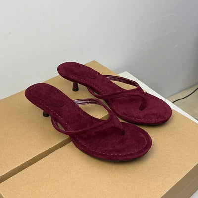 2025 Female Slip On Footwear Fashion Shallow Women Low Heel Sandals Shoes Slingbacks Pointed Toe Ladies Heeled Sandals Shoes - Elanique