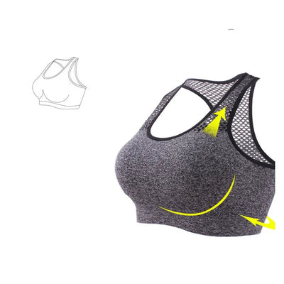 Breathable Women Active Bra Sports Bra Sexy Hollow Out Sports Top Push Up Gym Fitness Underwear Female Running Yoga Bra Tank Top