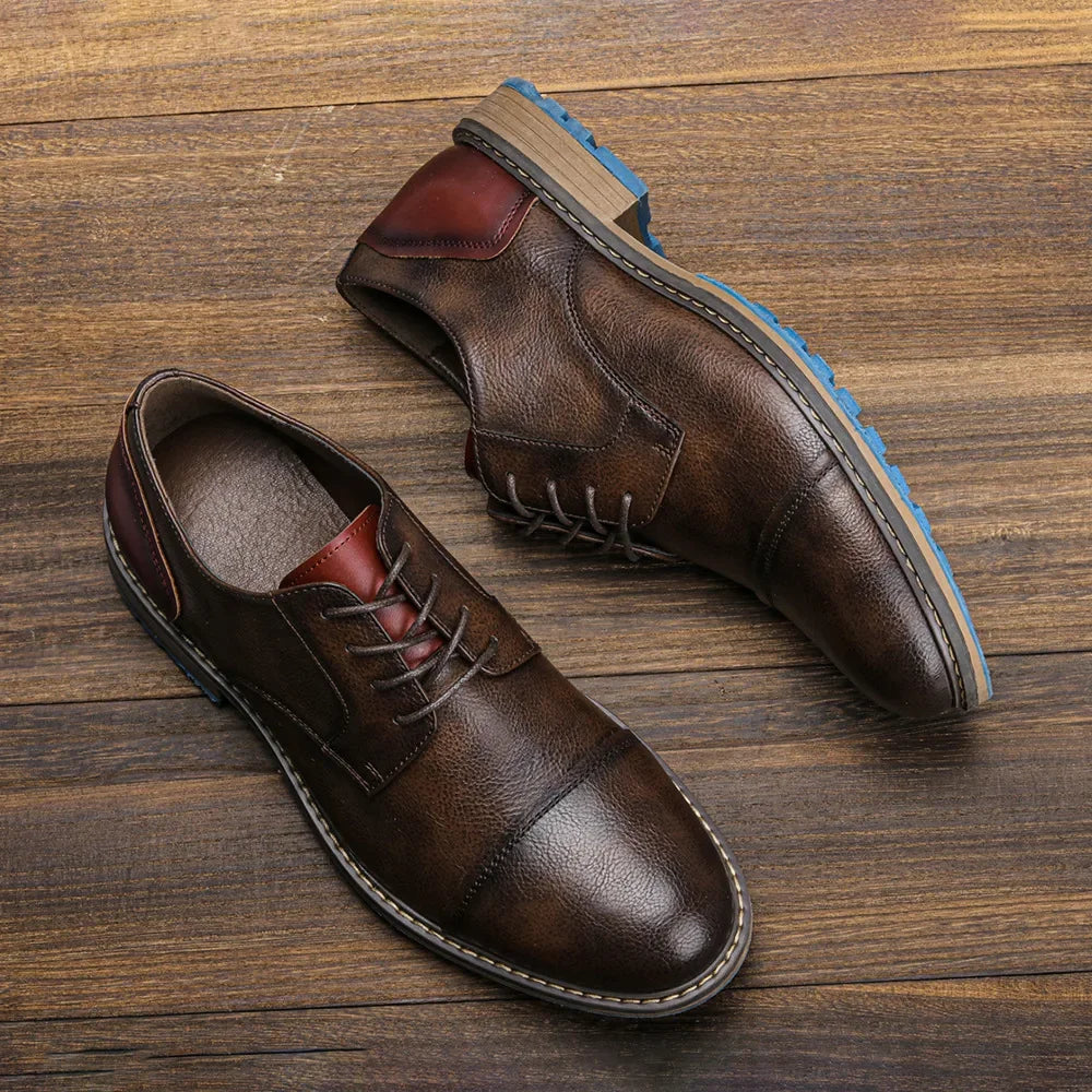 Men's Formal Shoes British Retro Brogue Shoes Mens Casual Business Leather Oxfords Men Office Dress Shoe Flats