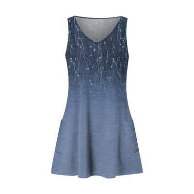 Dresses For Women 2024 Fashion Women'S Casual Print Summer Bohemian Beach Dress With Pockets V Neck Tank Dress Formal Dresses