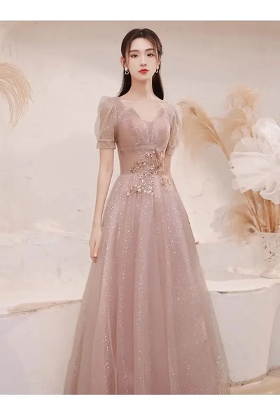 High-End Banquet Evening Dresses Women's 2025 New Spring Summer Light Luxury Slim Birthday Party Performance Dance Clothes Dress