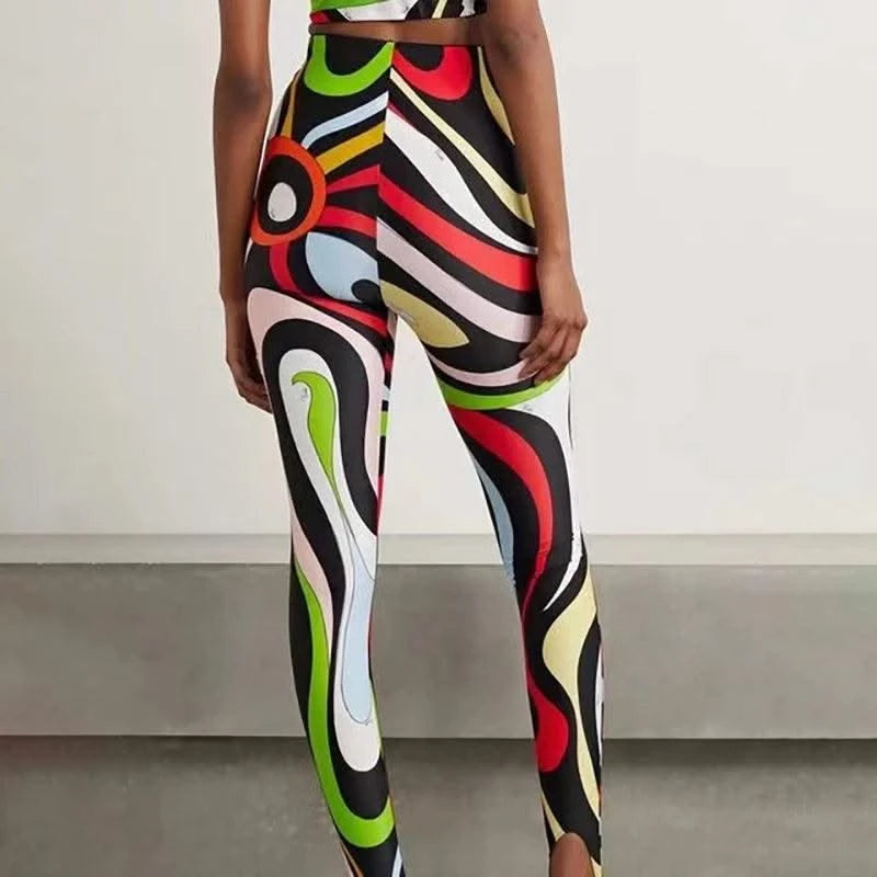 European Fashion Design Women's Two-piece Swimsuits Sexy Tight Fitting Vest Pants Swimwear Sports Yoga Suits Beach Casual Bikini