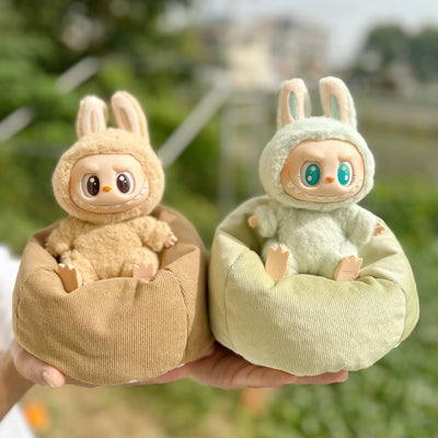 Sofa only] Second-generation Labub sitting party series doll sofa LABUBU car mini sofa bed
