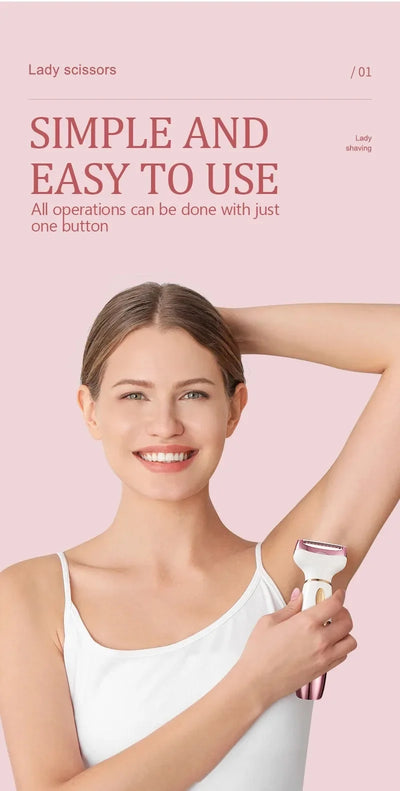 4 in 1 Women's electric epilators Hair trimmers for underarms, bikini, arms, legs, face and beard Portable and painless epilator