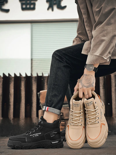 Men's Boots Are Durable, Anti-slip, Fashionable and Trendy New Low-top PU Leather High-quality Outdoor Mountaineering Work Boots