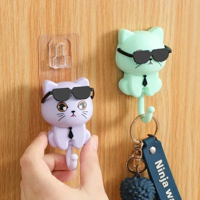 Kitten Hooks Cartoon Cats Gravities Induction Decorative Hooks Storage Racks for Keys Umbrellas Towels Adhesive Hooks Home Items