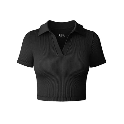 Women's T Shirt Sexy Short Sleeved Polo Shirt Casual Sports Tennis Shirt Tight Fit Fitness Yoga Top Ladies top