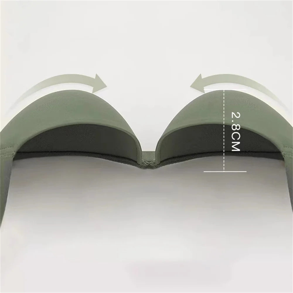 Breathable Full Cup Bra Women's Underwear Invisible Anti-Sagging Side Breast Collection Large Size Summer Brassiere Comfortable