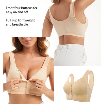 2024 New Breathable Bra Lingerie for Women Push Up Bra Front Button Seamless Lifting Tank Top Lingerie Vest Underwear Female Bra