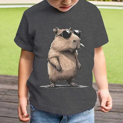 Cartoon 3D Capybara Print Kids Clothes Boys Tshirt Short Sleeve Children Summer Clothes Casual Harajuku Girl Clothes O-Neck Tops
