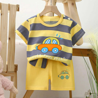 Summer Children Suits For Girls Short Sleeve Sets For Baby Girls Two Clothes T-shirt + Shorts Sets Toddler Clothing