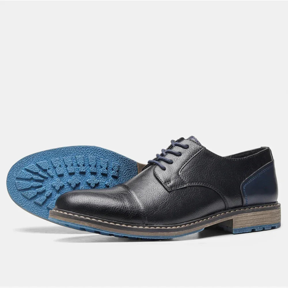 Retro Men's Derby Shoes 2024 New Men Casual shoes Fashion Men Leather Shoes
