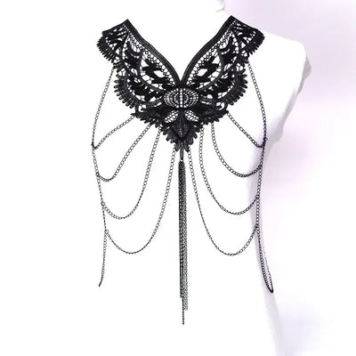 Multi layer Chain necklace Women Tassel Necklaces&pendants Black Lace Collares big necklace Women Maxi Colar