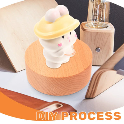 100Mm Wooden Rotating Music Box Base Diy Musical Box Accessory Replacement Part Craft Home Decor Gift Round Spinning Music Box