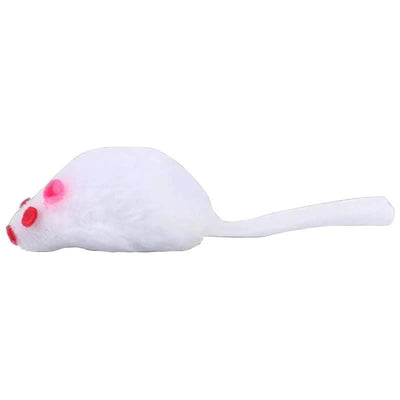 Rattle Mouse Toy for Pet Soft Plush Play Catch Kitten Interactive Mice for Indoor Cats White / Dropshipping
