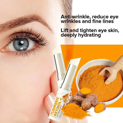 Turmeric Brightening Face Serum+Eye Cream Stick set,Dark Spot Corrector,Hydrating & Moisturizing,fading fine lines skin care set