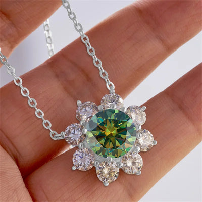 Total 9 carat  Moissanite Solitaire Drop Necklaces Silver Pendant Original Real 925 Silver Chain Jewelry for Women