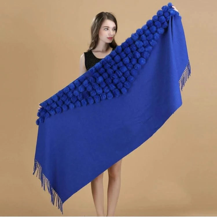 Winter Thick  Genuine Rabbit Fur Scarf for Women
