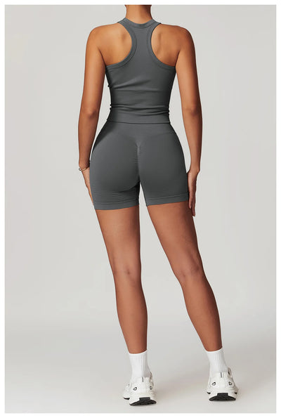 Seamless Athletic Wear Women's Clothes 2 Pieces Yoga Set Workout Sportswear Gym Clothing High Waist Leggings Fitness Sports Suit