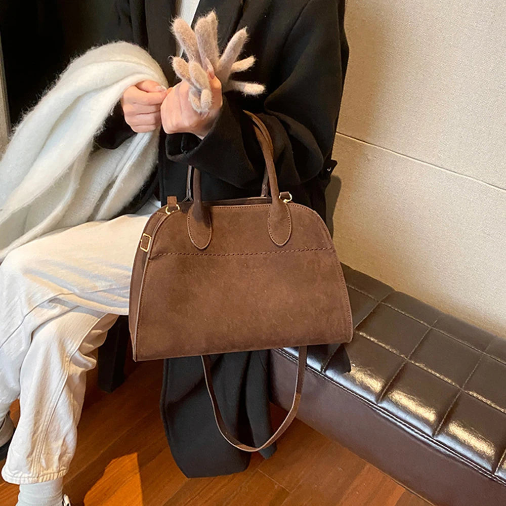 Women's handbag high-end women's luxury minimalist designer large capacity shoulder bag retro unique personality handbag-A-DH