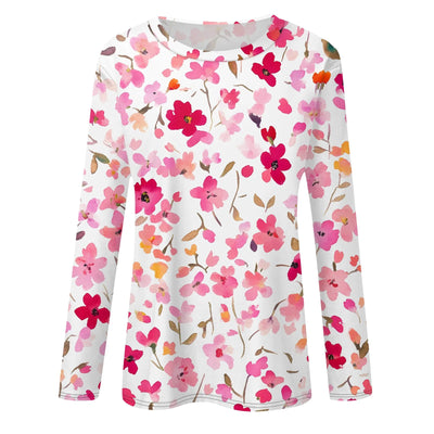 Women'S T-Shirts Fashionable And Casual Women'S Clothing Long-Sleeved Floral Print Round Neck Tops New Styles For Autumn Winter