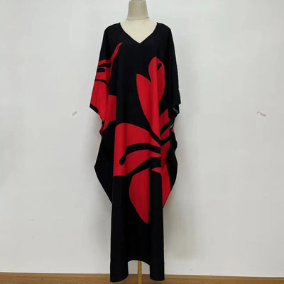 Plus Size L-5XL Bohemian Women Maxi Dress 2023 Autumn Printed Casual Shirt Party Vestidos Loose Sundress
