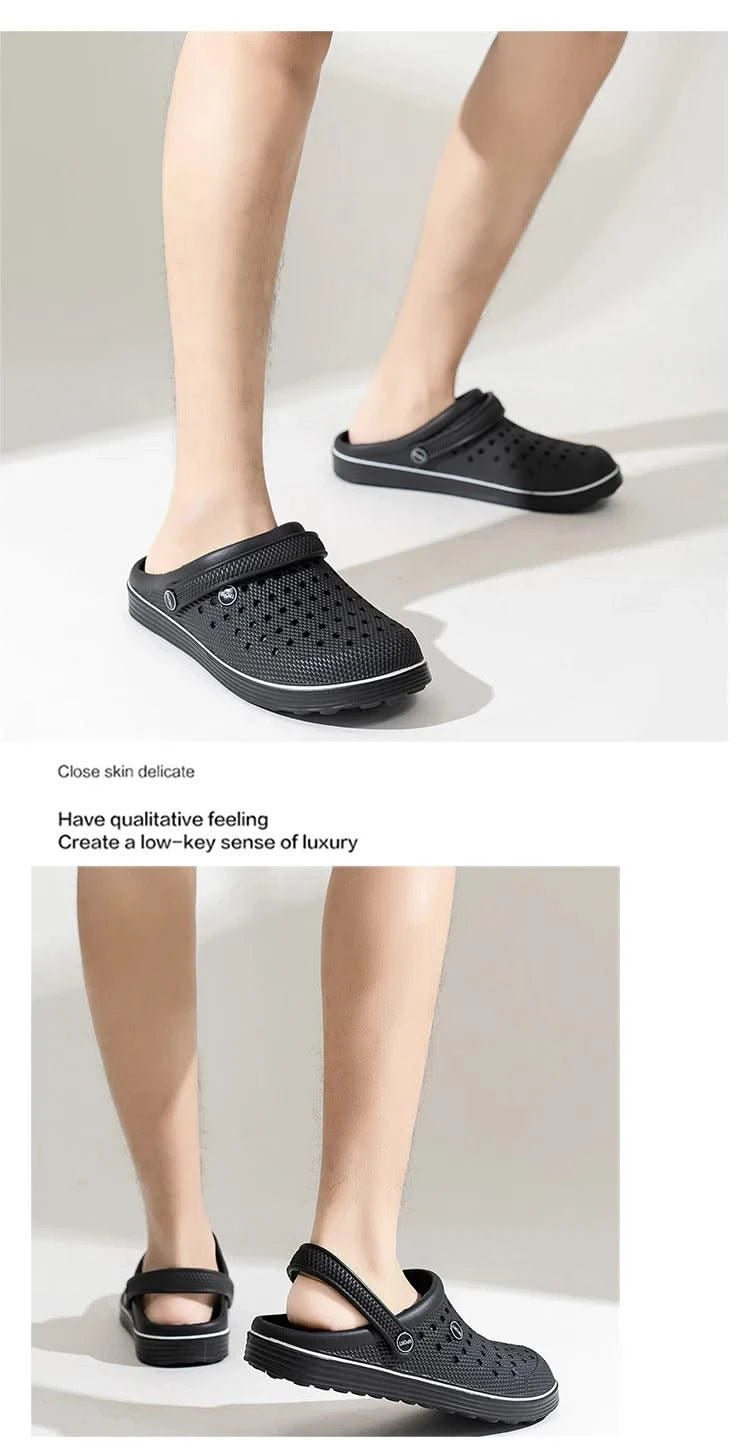 Men's Flat-Soled Clogs Are Breathable, Comfortable, Non-Slip, Wear-Resistant, Casual and Versatile, Daily Home Outing Work Shoes