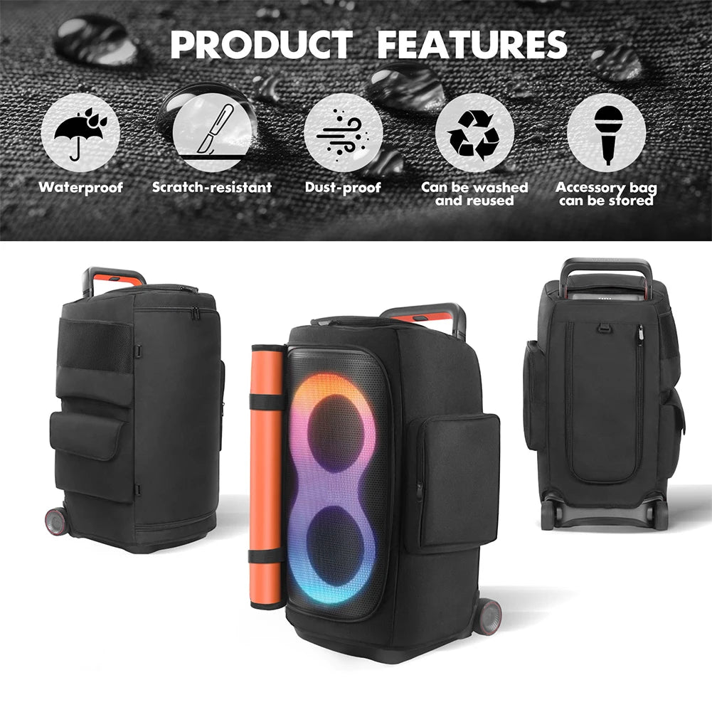 Speaker Dust Case for JBL PARTYBOX 520 Storage Bag Shockproof Portable Carry Tote Bag Double-Sided Speaker Carrying Case Box
