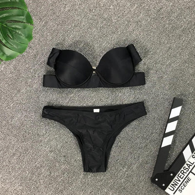 2025 Woman Separate Swimsuit Beach Outfits High Waist Sexy Bikini Set 2 Pieces Plus Size Bathing Suit Feminine Women's Swimwear