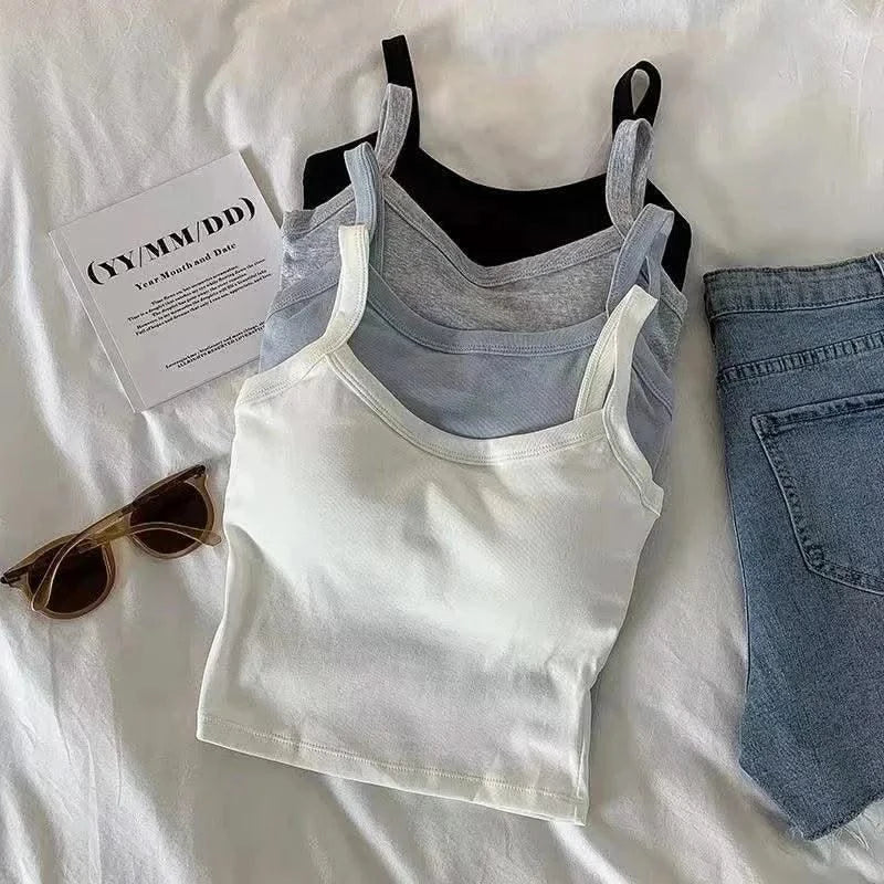 Women's Camisole Girl Basic T-shirt Vest Lingerie Bras Tube Tops Hot