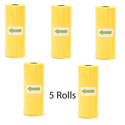Disposable Pet Poop Bags Dog Poop Bag Bone Dispenser with Leash Clip Puppy Dog Products Supplies 5Roll(75Pcs) Bags