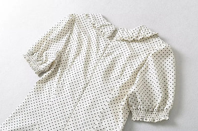 Luxury Dresses Women 2025 Summer Short Dress Sexy Frenchy Mini Dress Short Puff Sleeve Mini Dress With Bow Detail Dots Print