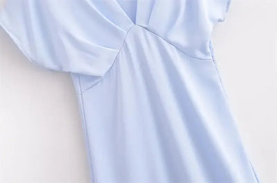 Women's 2025 New Dresses Summer Elegant Fashion Slim V-neck Street Holiday Long Dress Young Women Chic Comfortable Dress