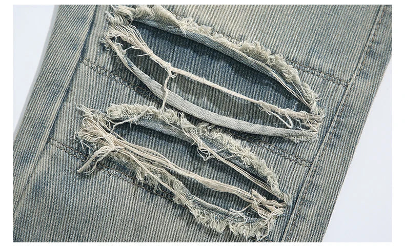 Men Clothing 2025 Y2K Fashion Stretch Slim Ripped Jeans Pants Vintage Skinny Biker Denim Trousers Ankle Zipper Ropa Hombre Jeans