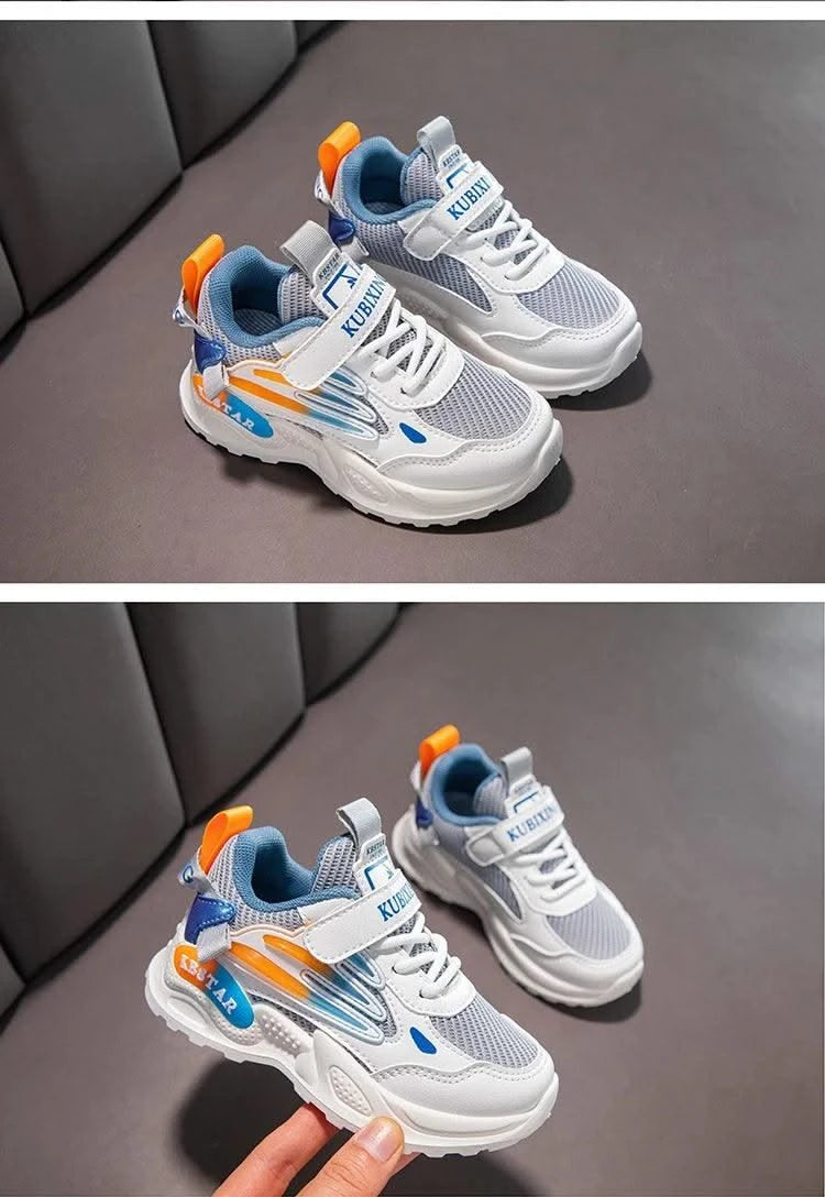 Children's Sports Shoes for Boys Girls Running Sneakers Air Mesh Fashion Classic Boys Casual Shoes Breathable White Blue Pink