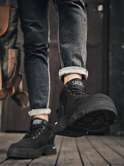 Men's Boots Are Durable, Anti-slip, Fashionable and Trendy New Low-top PU Leather High-quality Outdoor Mountaineering Work Boots