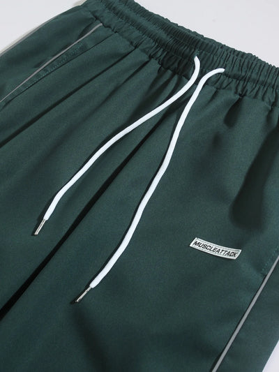 Men's New Woven Trousers High Street Trend Retro Casual Cuff Long Pants