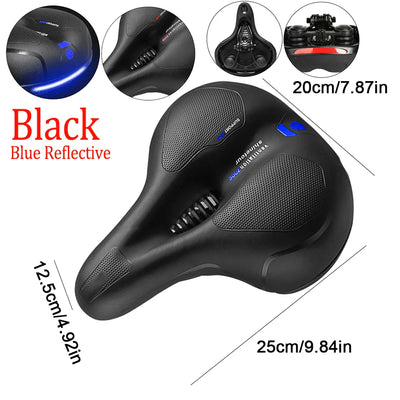 Extra Wide Bicycle Bike Seat Saddles Cushion Shock Absorbing Road Soft Cycling Cushion Pad PU Leather Road Bike Painless Seat