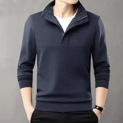 New Men's Sweatshirts Autumn and Winter Warm and Simple Personalized Trendy Tops Half-high Neck Base Shirt