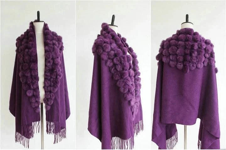 Winter Thick  Genuine Rabbit Fur Scarf for Women