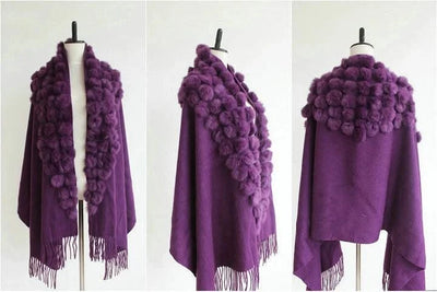 Winter Thick  Genuine Rabbit Fur Scarf for Women