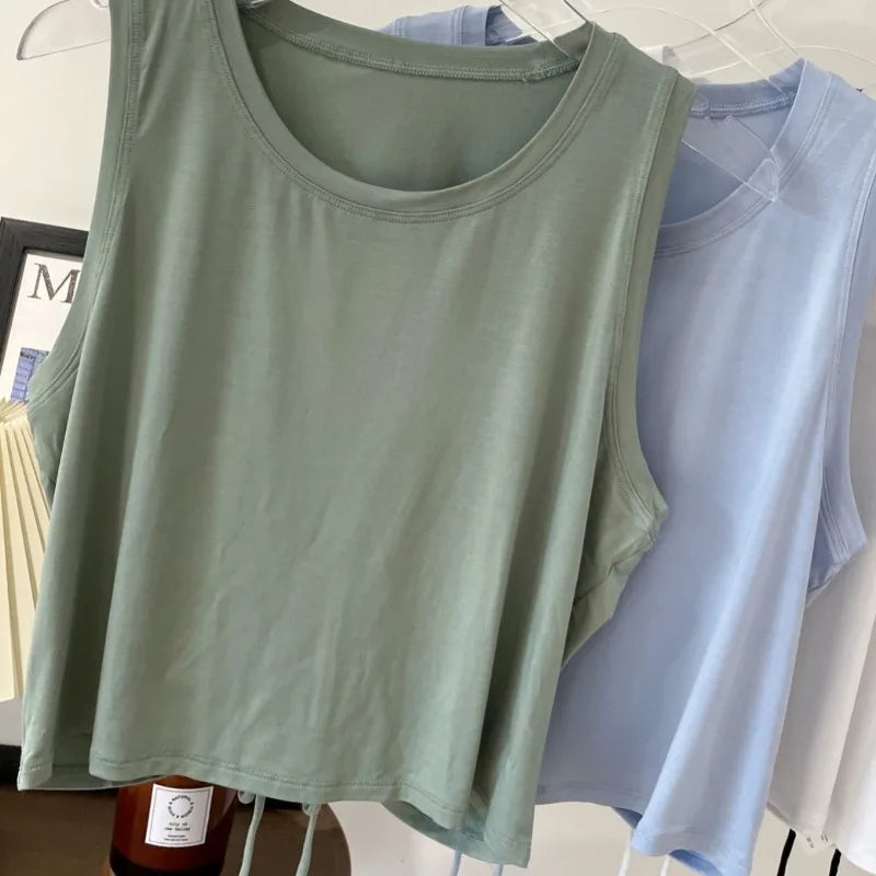 Yoga Wear Sports Undershirt Women Summer Light Breathable Sleeveless Running Training Hoodie T-shirt Quick Dry Fitness Tops