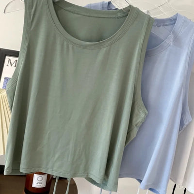 Yoga Wear Sports Undershirt Women Summer Light Breathable Sleeveless Running Training Hoodie T-shirt Quick Dry Fitness Tops