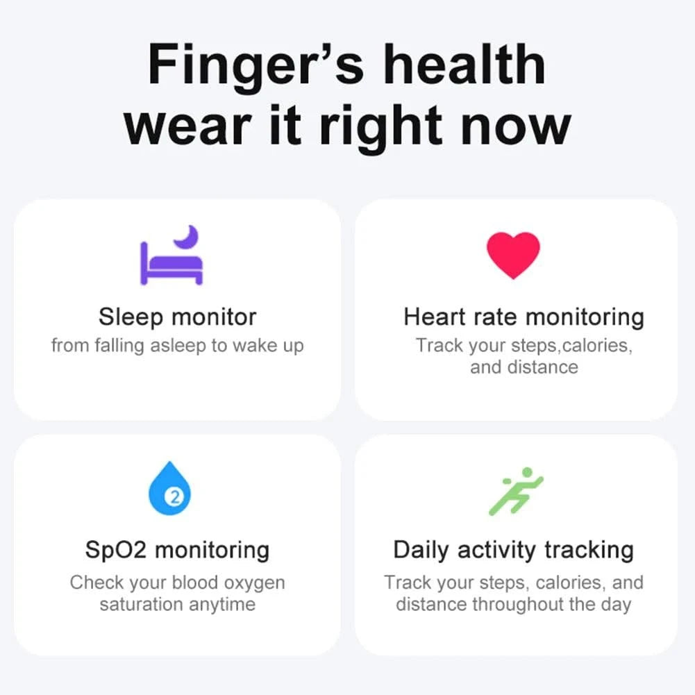 R02 Smart Ring Military Grade Titanium IP68 & 3ATM Waterproof Sleep Heart Rate Health Monitoring Multi-sport Modes Tracker Ring