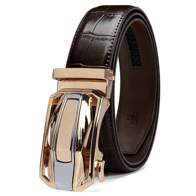 Men Belts Leather Automatic Alloy Buckle Belts