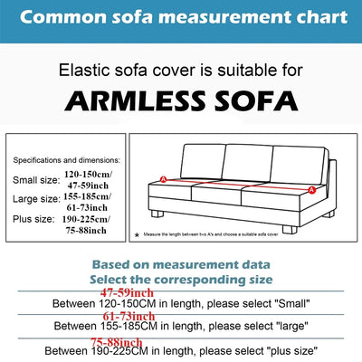 1/2/3Seater Sofa Bed Cover with Skirt Elastic Printing Seat Cover Armless Sofa Bed Cover Sofa Covers for Living Room Home Decor