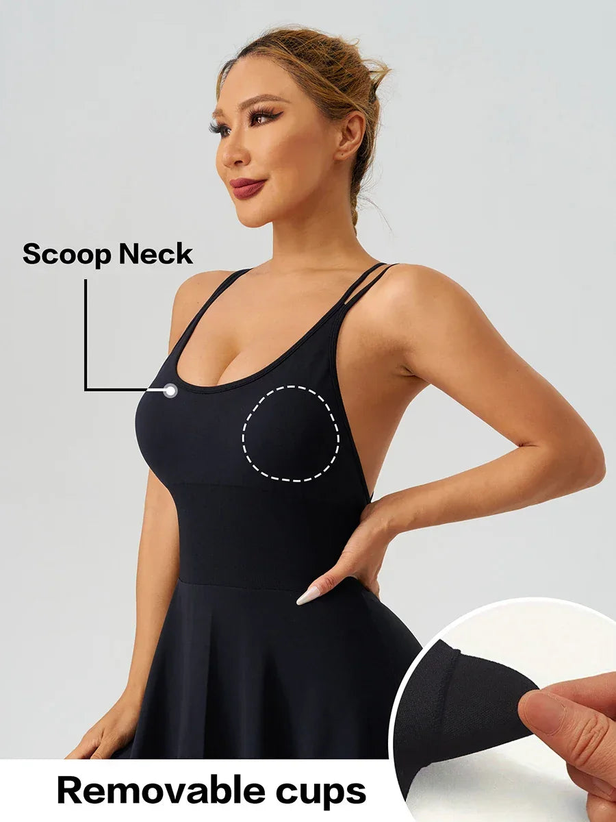 Summer Tennis Wear Womens Dresses Sportswear Woman Gym Dresses Bra Jumpsuit Shorts Leggings Women's Tracksuit Sport Yoga Clothes